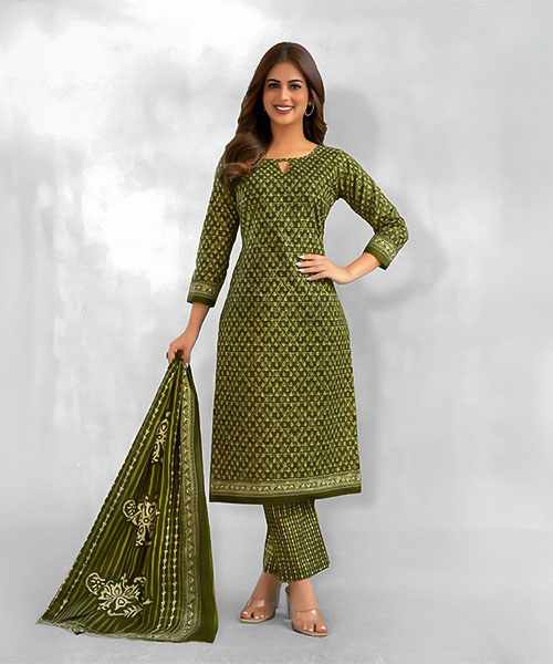Green  Fancy Casual Wear Salwar Kameez in oxford