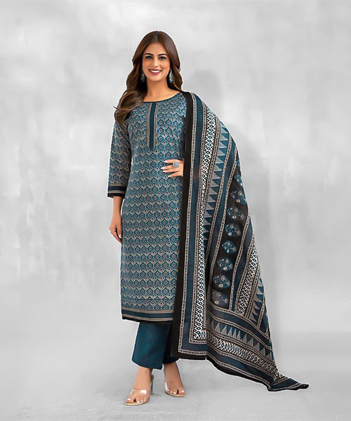 Blue Fancy Casual Wear Salwar Kameez in oxford