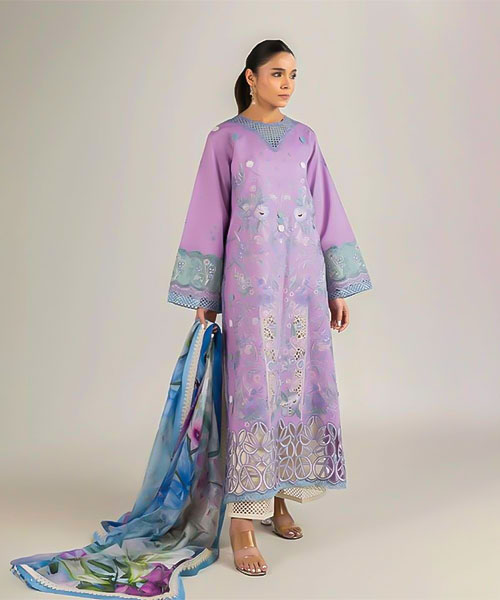 Purple Cotton Casual Wear Salwar Kameez in st davids