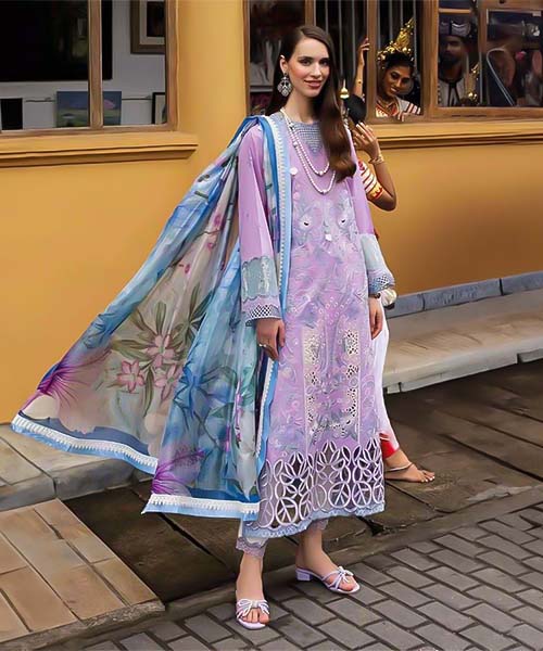 Purple Cotton Casual Wear Salwar Kameez