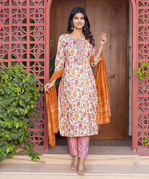 Light Brown Capsule Print Printed Kurti