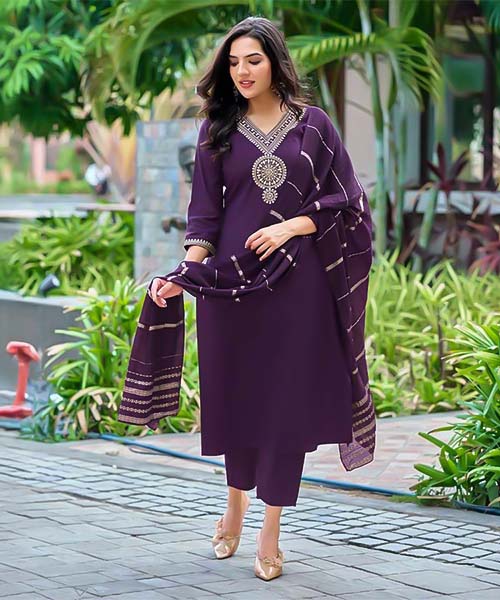 Violet  Roman Silk  Casual Wear Salwar Kameez in cardiff