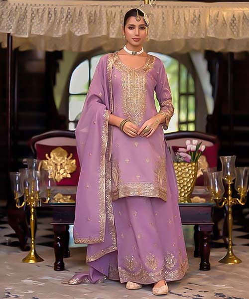 Purple Simar Silk Party Wear Salwar Kameez in delhi