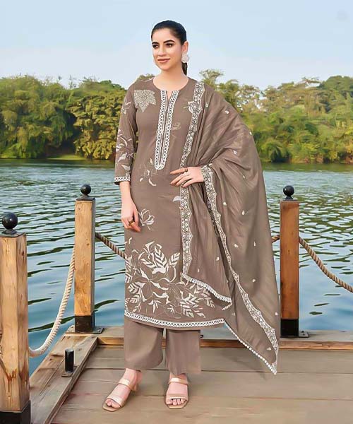 Brown  Cotton Casual Wear Salwar Kameez in ripon