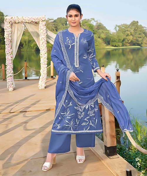 Blue  Cotton Casual Wear Salwar Kameez in ripon
