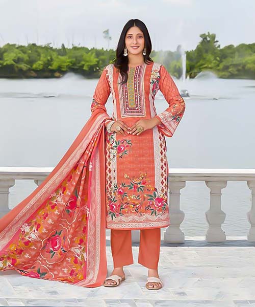 Orange  Cotton Casual Wear Salwar Kameez in chicago