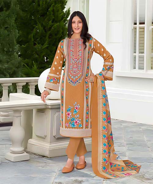 Yellow Cotton Casual Wear Salwar Kameez