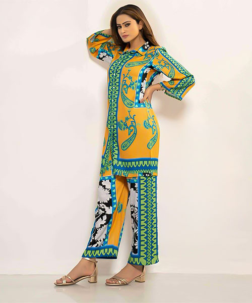 Green  Gaji Silk Printed Kurti in bolton