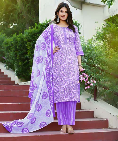 Purple  Cotton Casual Wear Salwar Kameez in ipswich