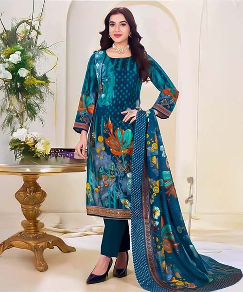 Blue  Cotton Printed Salwar Kameez in ireland