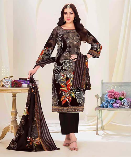 Brown Cotton Printed Salwar Kameez in ireland