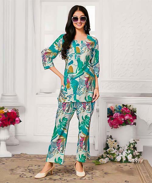Green  Vatican Printed Kurti in united kingdom