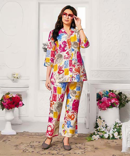 White Vatican Printed Kurti in united kingdom
