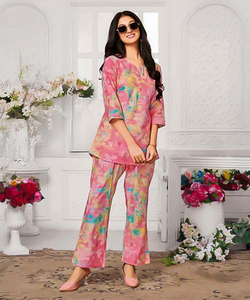 Pink  Vatican Printed Kurti in united kingdom