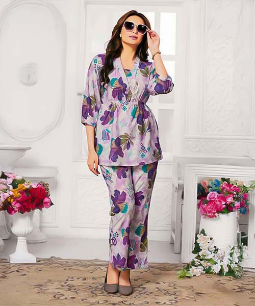 Purple  Vatican Printed Kurti in united kingdom