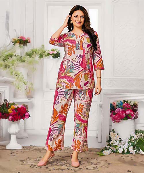 White Vatican Printed Kurti in united kingdom
