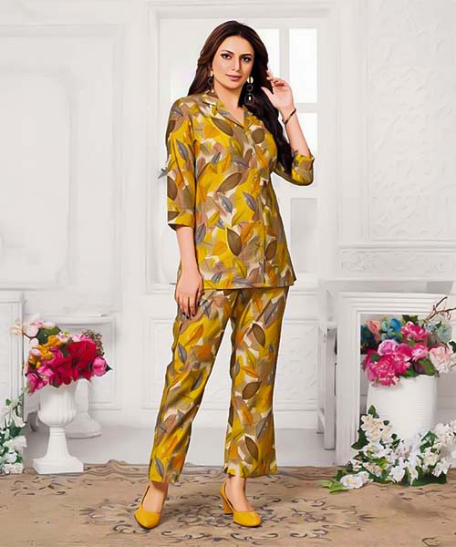 Yellow Vatican Printed Kurti in united kingdom