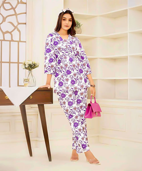 Purple  Cotton Printed Kurti in ipswich