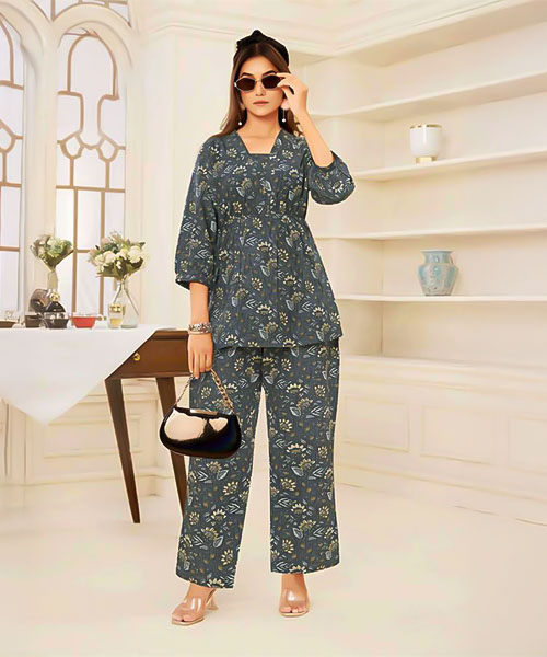 Grey  Cotton Printed Kurti in ipswich