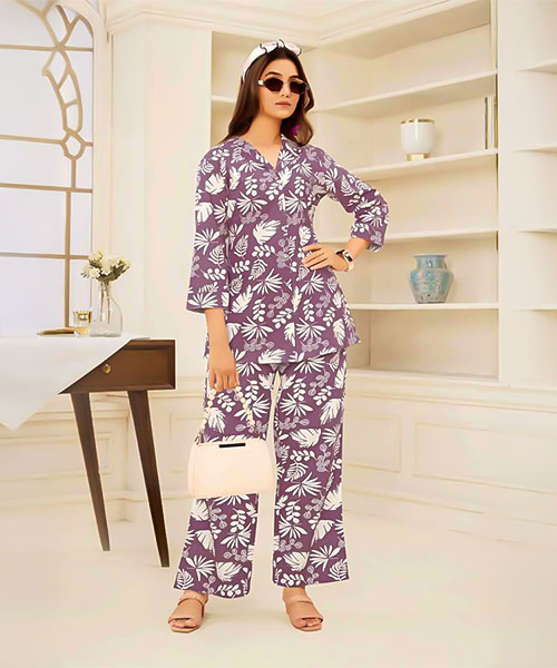 Purple  Cotton Printed Kurti in ipswich