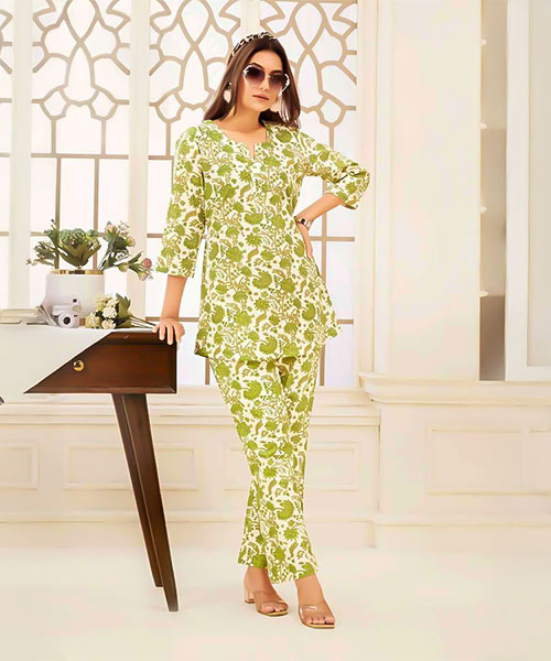 Green  Cotton Printed Kurti in ipswich
