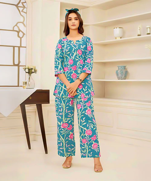 Blue  Cotton Printed Kurti in ipswich