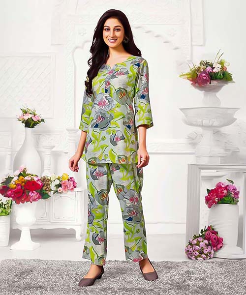 Green  Rayon Printed Kurti in united kingdom