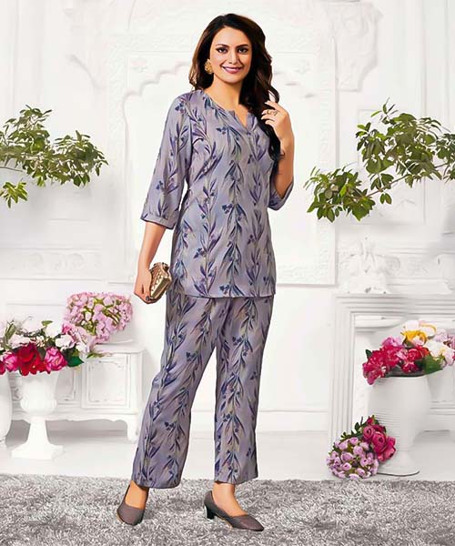Purple Rayon Printed Kurti in united kingdom