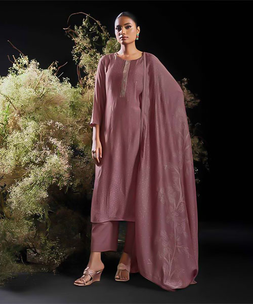 Magenta  Bemberg Silk  Party Wear Salwar Kameez