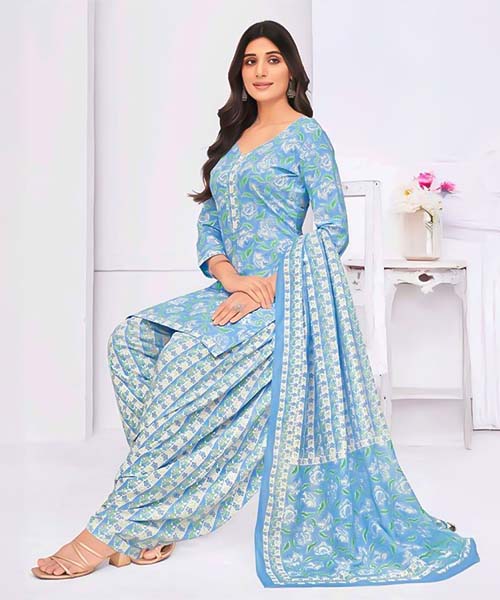 Blue  Cotton Casual Wear Salwar Kameez in tucson