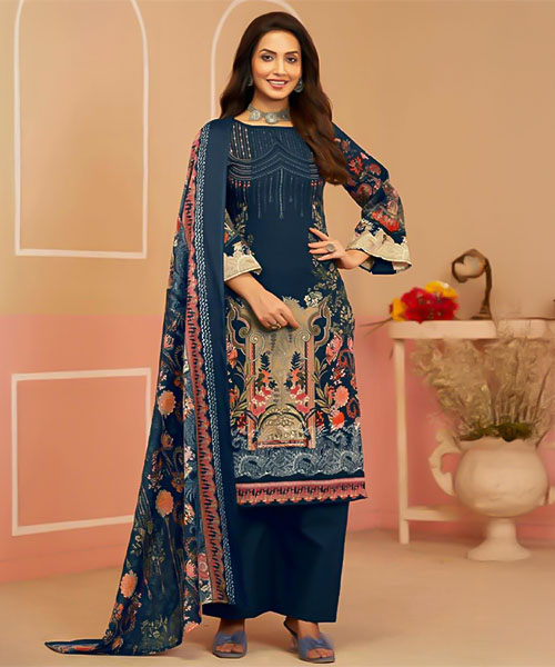 Blue  Rayon Casual Wear Salwar Kameez in norway