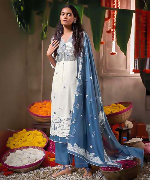White  Cotton Party Wear Salwar Kameez in mumbai