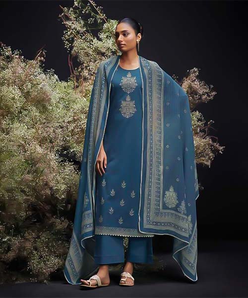 Blue Cotton Party Wear Salwar Kameez in peterborough