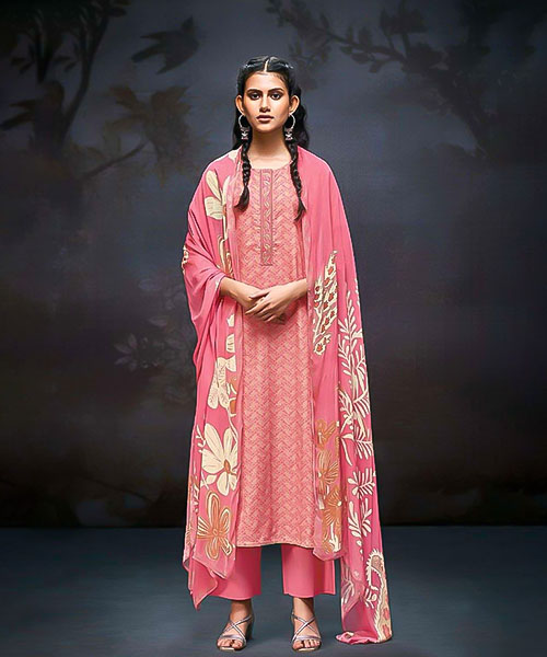 Pink Cotton Casual Wear Salwar Kameez