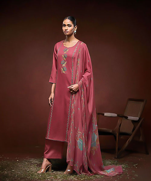 Red Cotton Casual Wear Salwar Kameez