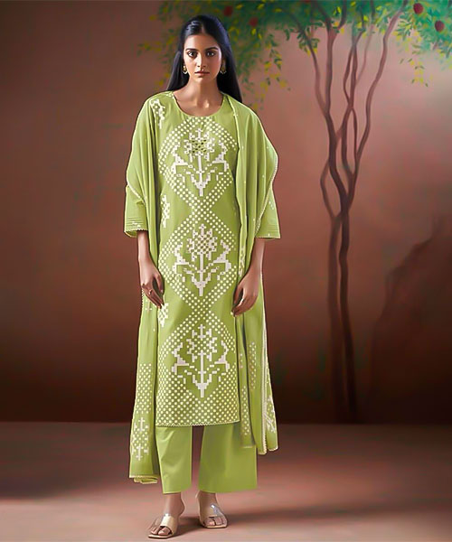 Green  Cotton Party Wear Salwar Kameez in delhi