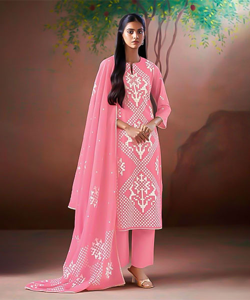 Pink  Cotton Party Wear Salwar Kameez in delhi