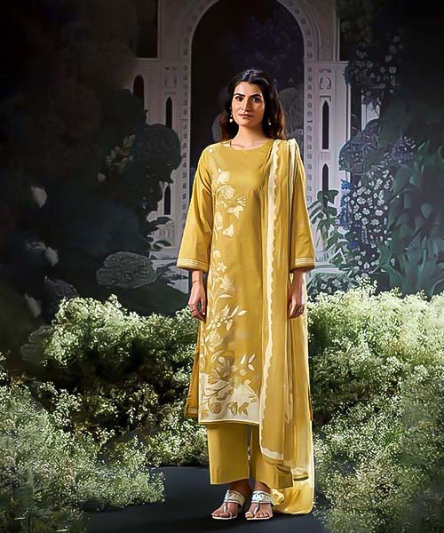 Yellow  Cotton Casual Wear Salwar Kameez in san jose