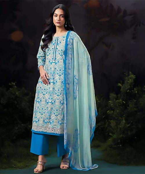 Blue  Cotton Casual Wear Salwar Kameez in europe