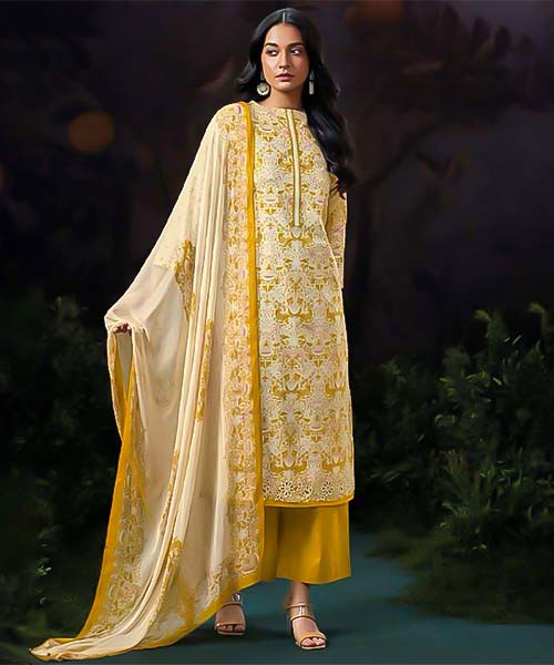 Yellow Cotton Casual Wear Salwar Kameez in europe