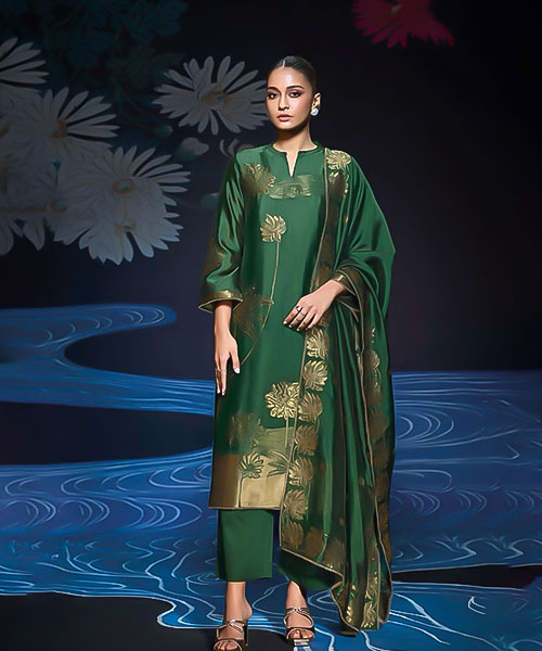 Green Viscose Party Wear Salwar Kameez