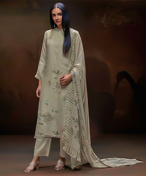 Grey  Linen Party Wear Salwar Kameez in mumbai