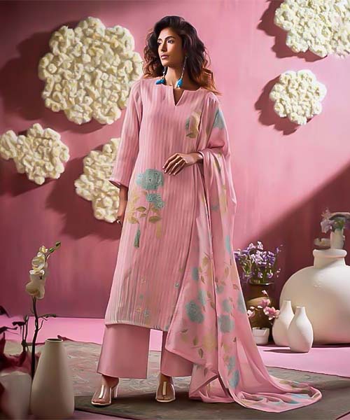 Pink  Linen Party Wear Salwar Kameez in mumbai