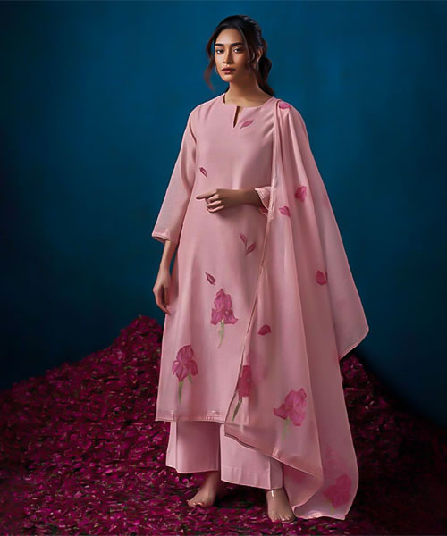 Purple Chanderi Jacquard Party Wear Salwar Kameez in hereford