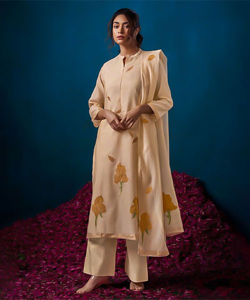 Violet Chanderi Jacquard Party Wear Salwar Kameez in hereford
