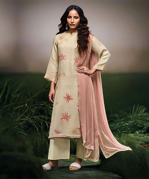 White  Linen Party Wear Salwar Kameez in tulsa