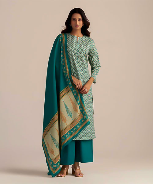 Green Cotton Casual Wear Salwar Kameez in swansea