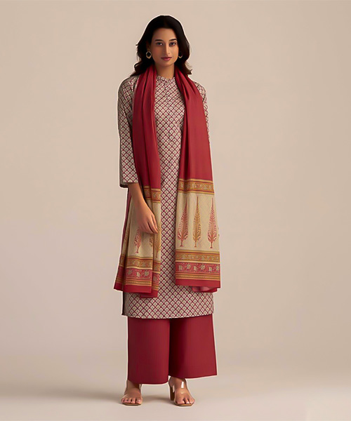 Red Cotton Casual Wear Salwar Kameez in swansea