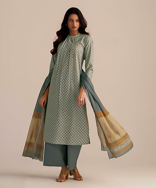 Grey Cotton Casual Wear Salwar Kameez in swansea