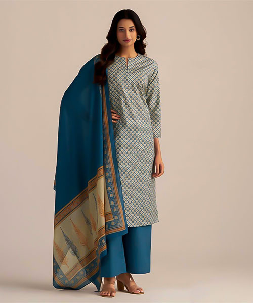 Blue Cotton Casual Wear Salwar Kameez in swansea